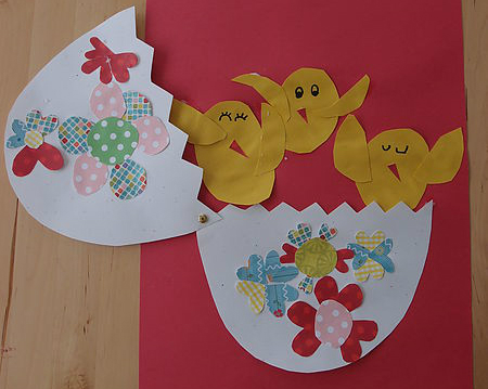 兒童畫：可愛復活節彩蛋孵小雞