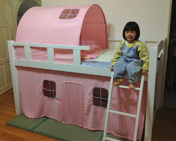 超夢幻的兒童床！帳棚 + 床幔打造小公主的世界