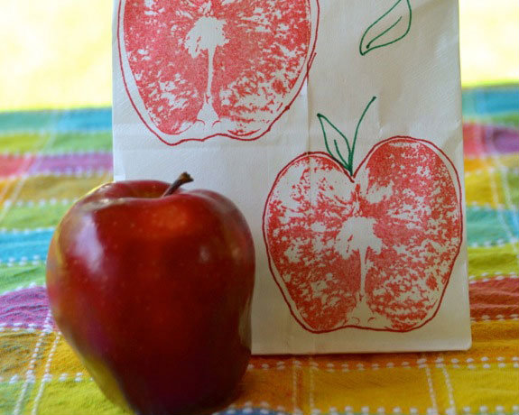 蘋果拓印野餐袋