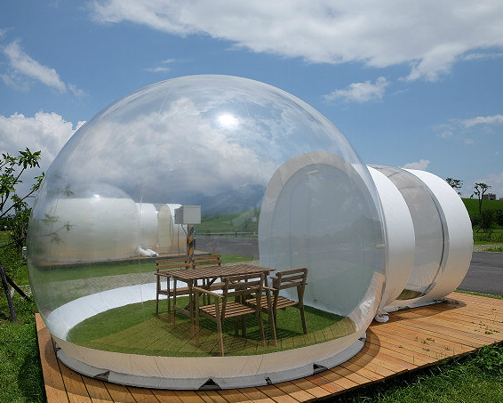 泡泡球型帳篷，抬頭就是滿天星空～新北八里文化公園露營區