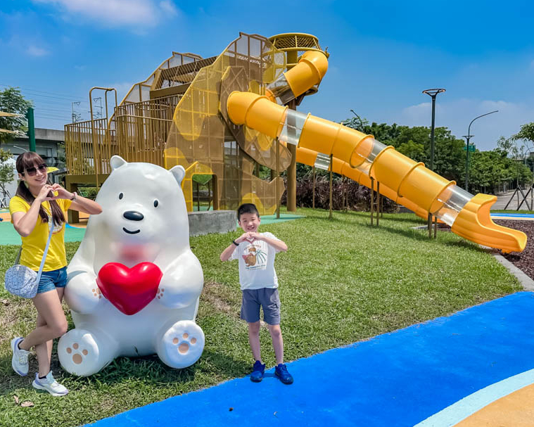 Q萌白熊遊戲場，玩公園也能看高鐵～彰化熊趣米公園＋田中親子公園
