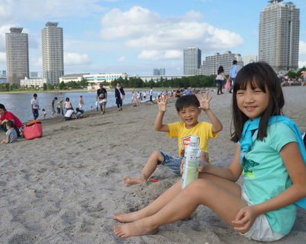 城市裡超廣闊的人工沙灘！東京台場海濱公園